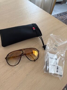 Carrera Women’s Tortoiseshell Aviator Sunglasses with Brown Gradient Lenses